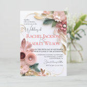 Niedliches Blumenzellenpapier Einladung (Stehend Vorderseite)