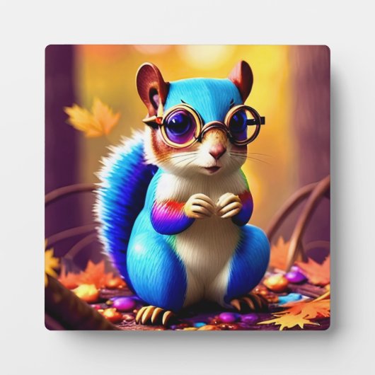 Niedliches Blurhörnchen mit Brille Fotoplatte (Vorderseite)