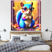 Niedliches Blurhörnchen mit Brille Leinwanddruck (Insitu (Schlafzimmer))