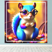 Niedliches Blurhörnchen mit Brille Leinwanddruck (Insitu (Holzboden))