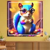 Niedliches Blurhörnchen mit Brille Leinwanddruck (Insitu (Wohnzimmer))