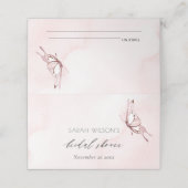 NIEDLICHES BLUSH-WATERCOLOR-BUTTERFLY-BRAUTPARTY PLATZKARTE (Außenseite Aufgefaltet)