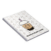 Niedliches Boba Bubble Tee Pun Spiral Foto Noteboo Notizblock (Rechte Seite)