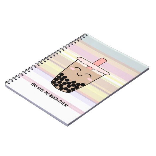 Niedliches Boba Milk Tee Pub Notebook Notizblock (Linke Seite)