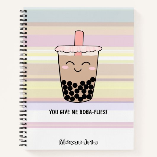 Niedliches Boba Milk Tee Pub Notebook Notizblock (Vorderseite)