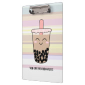 Niedliches Boba Milk Tee Pun Clipboard Klemmbrett (Links)