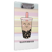 Niedliches Boba Milk Tee Pun Clipboard Klemmbrett (Rechts)
