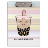 Niedliches Boba Milk Tee Pun Clipboard Klemmbrett (Vorderseite)