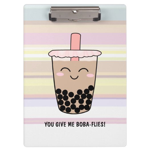 Niedliches Boba Milk Tee Pun Clipboard Klemmbrett (Vorderseite)