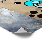 Niedliches Boba Tea Baby Dusche Begrüßungszeichen Poster (Ecke)