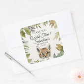Niedliches Bobcat Woodland Vielen Dank zum Geburts Quadratischer Aufkleber (Umschlag)