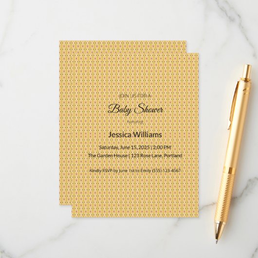 Niedliches Boho Baby Duschgeschlecht neutral, anpa Begleitkarte (Vorderseite/Rückseite Beispiel)