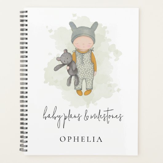 Niedliches Boho Baby plant Meilensteine Planer (Vorderseite)