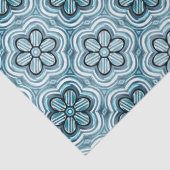 Niedliches Boho Blume Muster Hübsch Blau Seidenpapier (Detail)