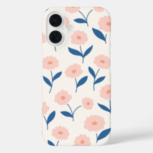 Niedliches Boho Chic Pink-Blume-Muster iPhone 16 Hülle