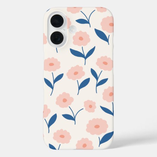 Niedliches Boho Chic Pink-Blume-Muster Case-Mate iPhone Hülle (Rückseite)