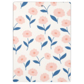 Niedliches Boho Chic Pink-Blume-Muster Klemmbrett (Rückseite)