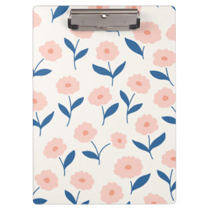 Niedliches Boho Chic Pink-Blume-Muster Klemmbrett