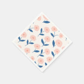 Niedliches Boho Chic Pink-Blume-Muster Serviette (Ecke)