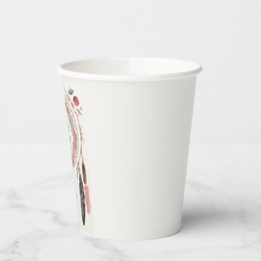 Niedliches Boho Dreamcatcher Baby Dusche Party Pappbecher (Links)