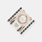 Niedliches Boho Dreamcatcher Baby Dusche Party Serviette (Ecke)