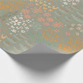 Niedliches Boho Floral Wrapping Paper Geschenkpapier (Ecke)