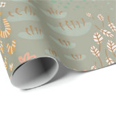 Niedliches Boho Floral Wrapping Paper Geschenkpapier (Rolleneckpunkt)