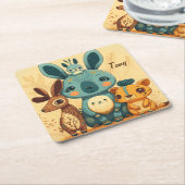 Niedliches boho florales Kaninchen Rechteckiger Pappuntersetzer (angewinkelt)