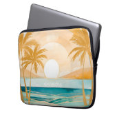 Niedliches Boho Gold Abstrakt Beach Landschaft mit Laptopschutzhülle (Vorderseite Links)