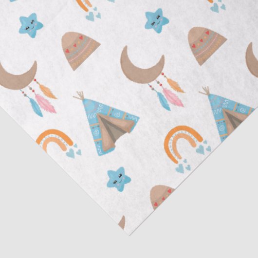 Niedliches Boho-Muster in Weiß Seidenpapier (Ausschnitt)