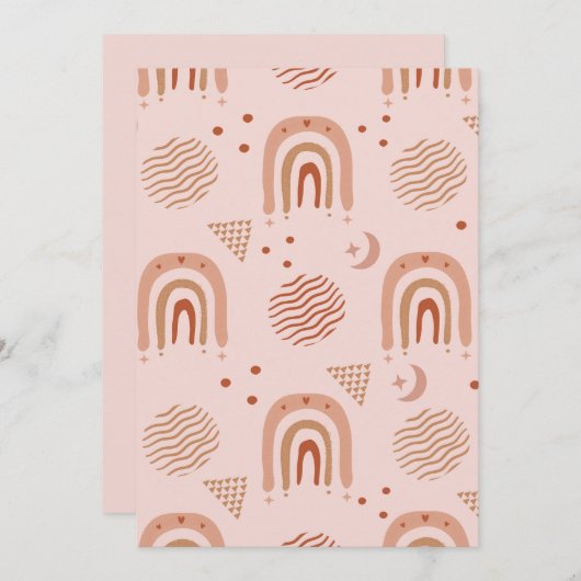 Niedliches boho-nahtloses Muster Einladung (Vorne/Hinten)