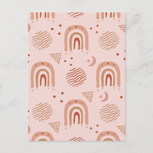 Niedliches boho-nahtloses Muster Postkarte (Vorderseite)