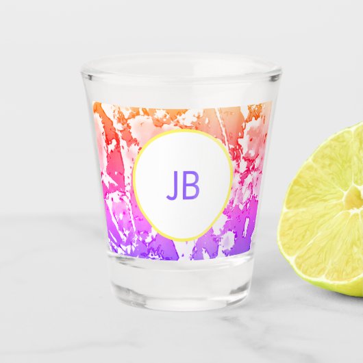 Niedliches Boho Ombre Monogramm Shotglas Schnapsglas (Vorderseite)