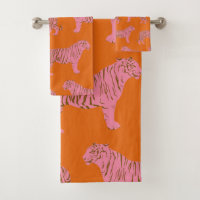 Niedliches Boho Orange und rosa Tiger Art Muster