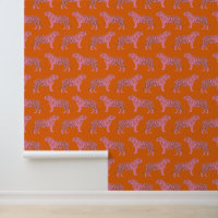 Niedliches Boho Orange und rosa Tiger Art Muster