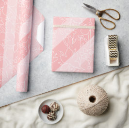 Niedliches Boho Pink Floral Rainbow-Muster Geschenkpapier