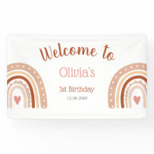 Niedliches Boho Rainbow Girl's 1. Geburtstagswillk