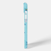 Niedliches boho Retroglühen Personalisiert blaues Case-Mate iPhone Hülle (Rückseite / Links)