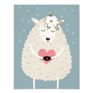 Niedliches Boho Sheep Kinderzimmer Deco Artwork Po Fotodruck