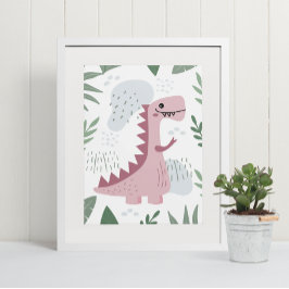 Niedliches Boho T-Rex Dinosaur Baby Room Kinderzim Poster