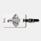Niedliches boho Wasserfarbe Hippie Elefantendesign Gepäckanhänger (Vorderseite horizontal)