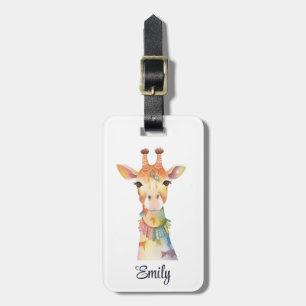 Niedliches boho Wasserfarbe Hippie Giraffe Design Gepäckanhänger