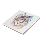 Niedliches boho Wasserfarbe hippie Katzendesign Fliese (Seite)