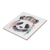 Niedliches boho Wasserfarbe Hippie Panda Design Fliese (Seite)