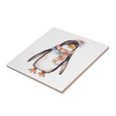 Niedliches boho Wasserfarbenpinguin-Design Fliese (Seite)