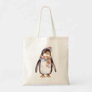 Niedliches boho Wasserfarbenpinguin-Design Tragetasche