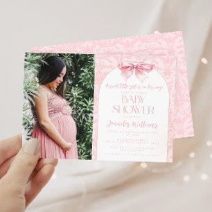 Niedliches bohrosafarbenes Rosa Bugbaby Dusche Fot Einladung