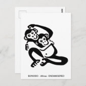 Niedliches BONOBO - Schimpanse - Primat - Ape - Postkarte (Vorne/Hinten)