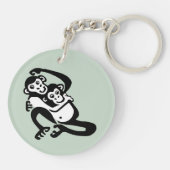 Niedliches BONOBO - Schimpanse - Primat - wild leb Schlüsselanhänger (Rückseite)