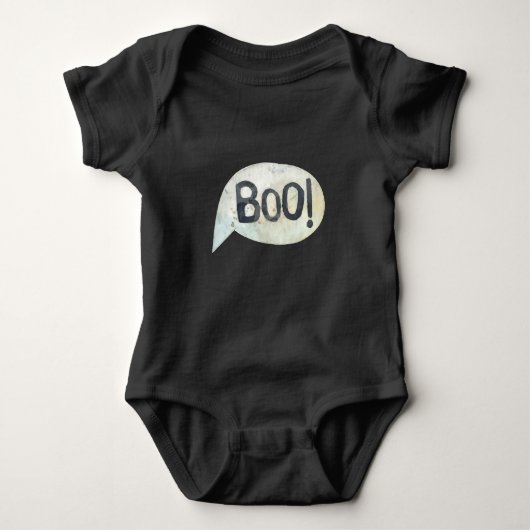 Niedliches Boo Black Halloween-Kostüm Baby Strampler (Vorderseite)